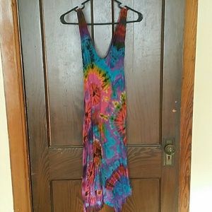 Bright tie dyed dress