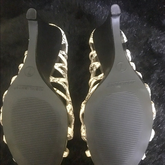 Snakeskin Peep Toe Wedge Heels - Picture 3 of 3