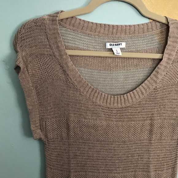 Beige open weave sleeveless top - Picture 2 of 4