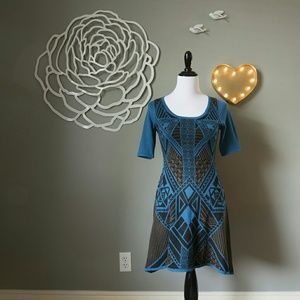 Geometric Print Sweater Dress