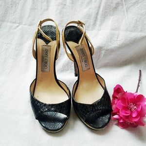 Authentic Jimmy Choo Elaphe Snake Skin Sling back