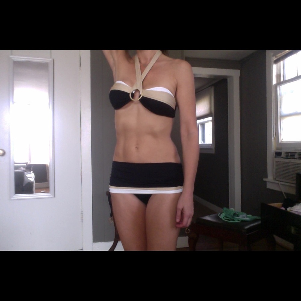 Seafolly's Bikini Swim Suit Gold/Black size small