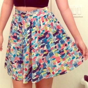 Colorblock Pattern Skirt