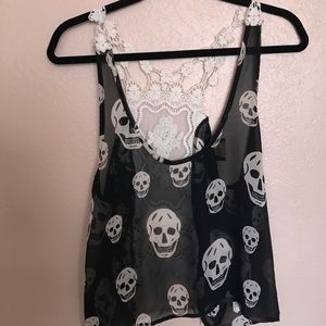 Skull head printed tank