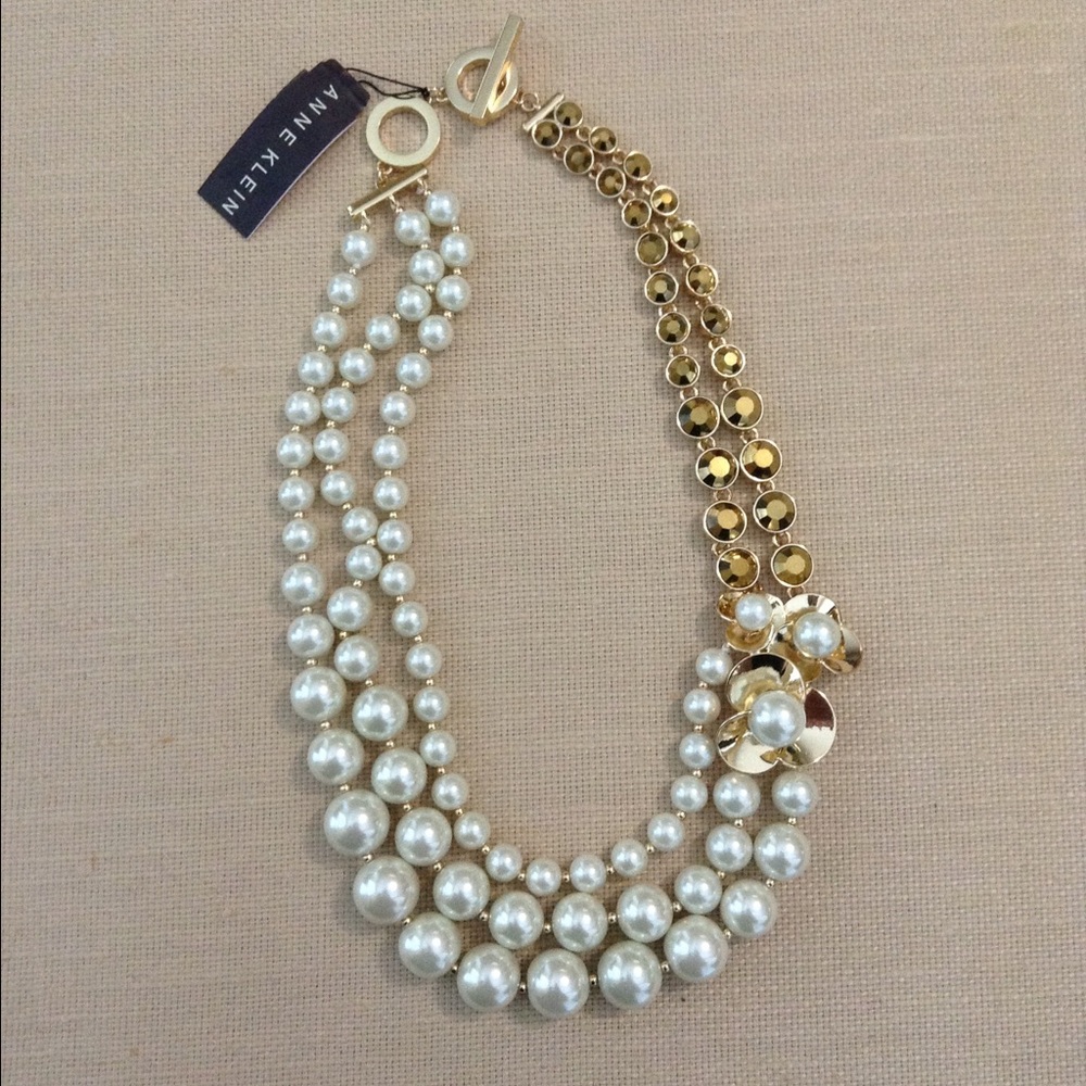 Anne Klein Pearl Drama Collar Necklace