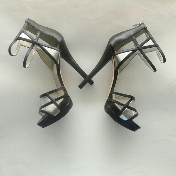 Jaida silvertone black cutout sandals shoes SOLD!! - Picture 3 of 4
