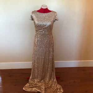 Adrianna Pepell Nude sequin gown