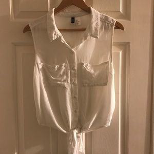 White blouse crop
