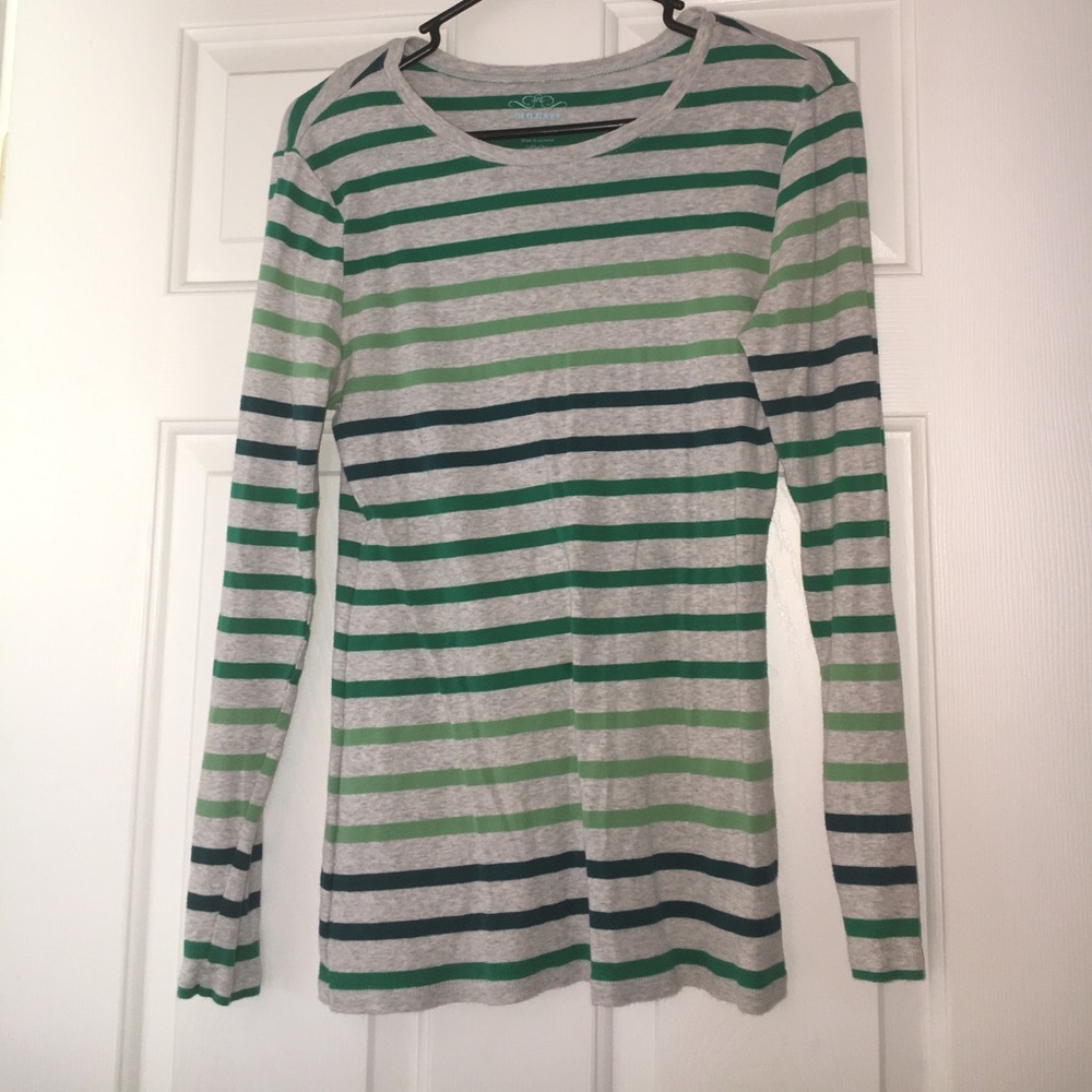Old Navy Long Sleeve SZ L Green striped