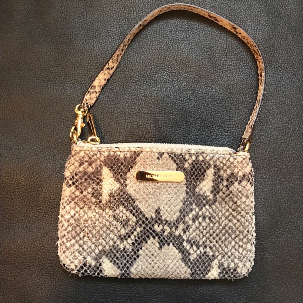 Michael Kors dark sand wristlet