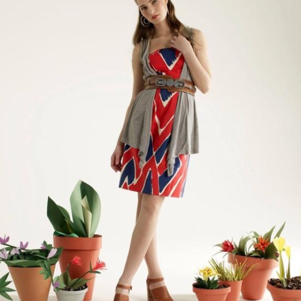 Anthropologie We Love Vera Red White Blue Dress