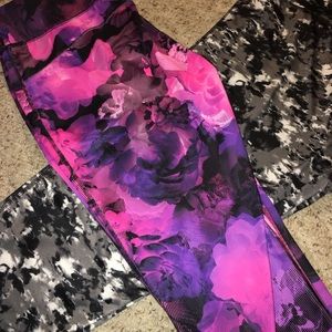 Xersion pink purple Capri leggings + bonus pair
