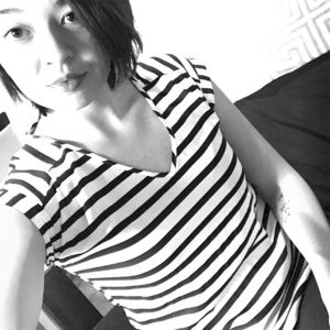 V Neck striped Express top.