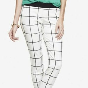 Express Editor White and Black Dress Pants size 0R