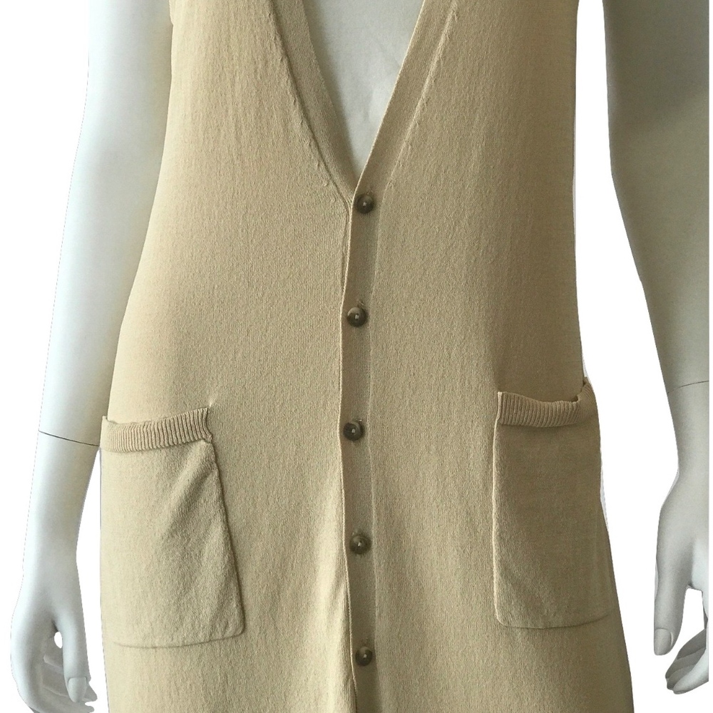 Final Sale Tan Side Slit Pocket Vest - Picture 3 of 4