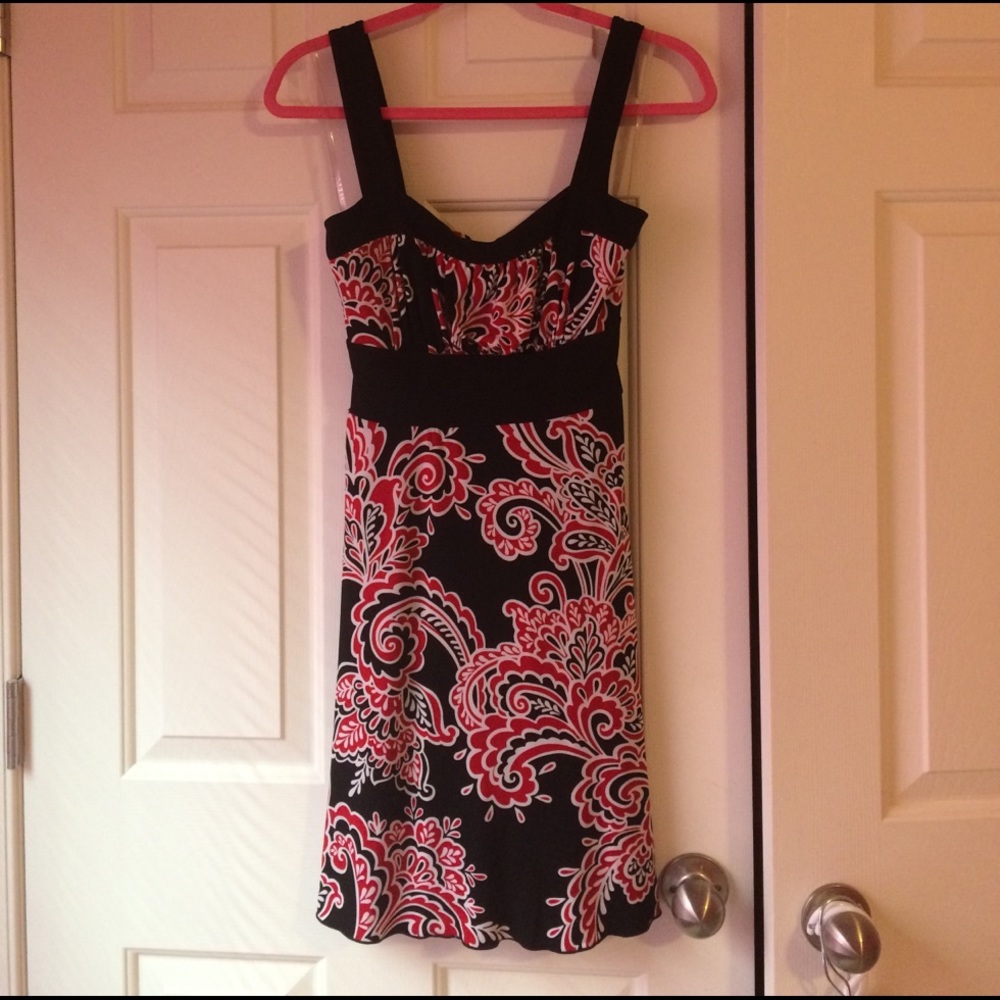 Juniors Red black and white dress