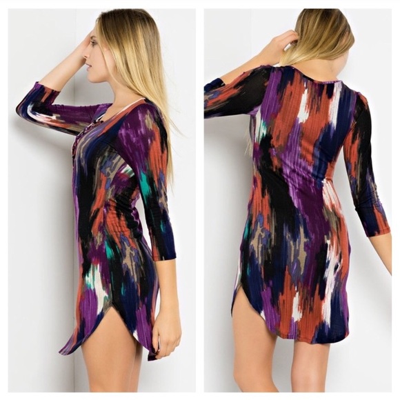 1 Medium Left!! Multi-Colored Dress - Picture 2 of 4