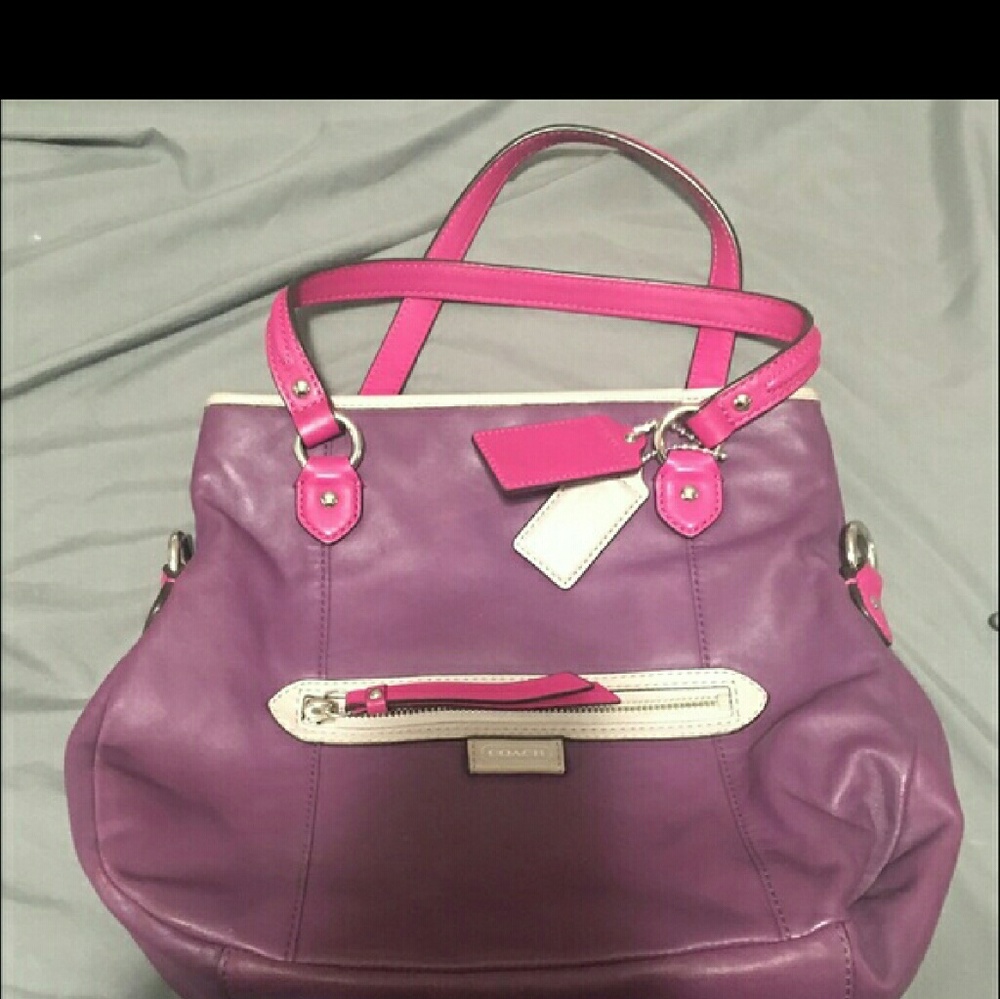 EUC COACH PURPLE AND PINK TOTE