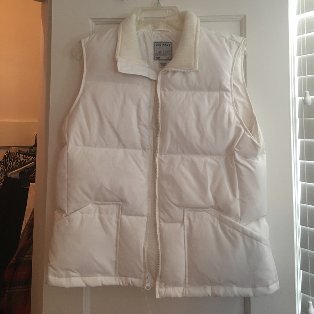 Old Navy white puffy vest
