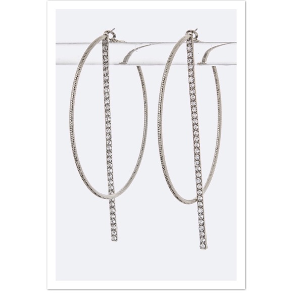 $FIRM$ ✨HP✨ {The Roxanne} Large Bar Hoop Earrings - Picture 2 of 4