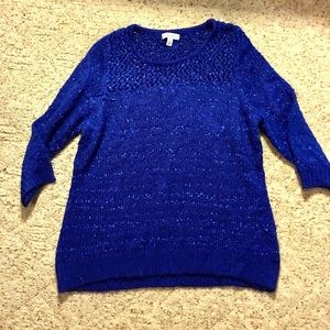 Cobalt royal blue soft knit sweater