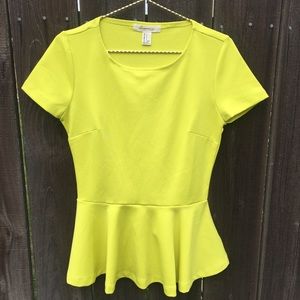 Yellow Peplum Top