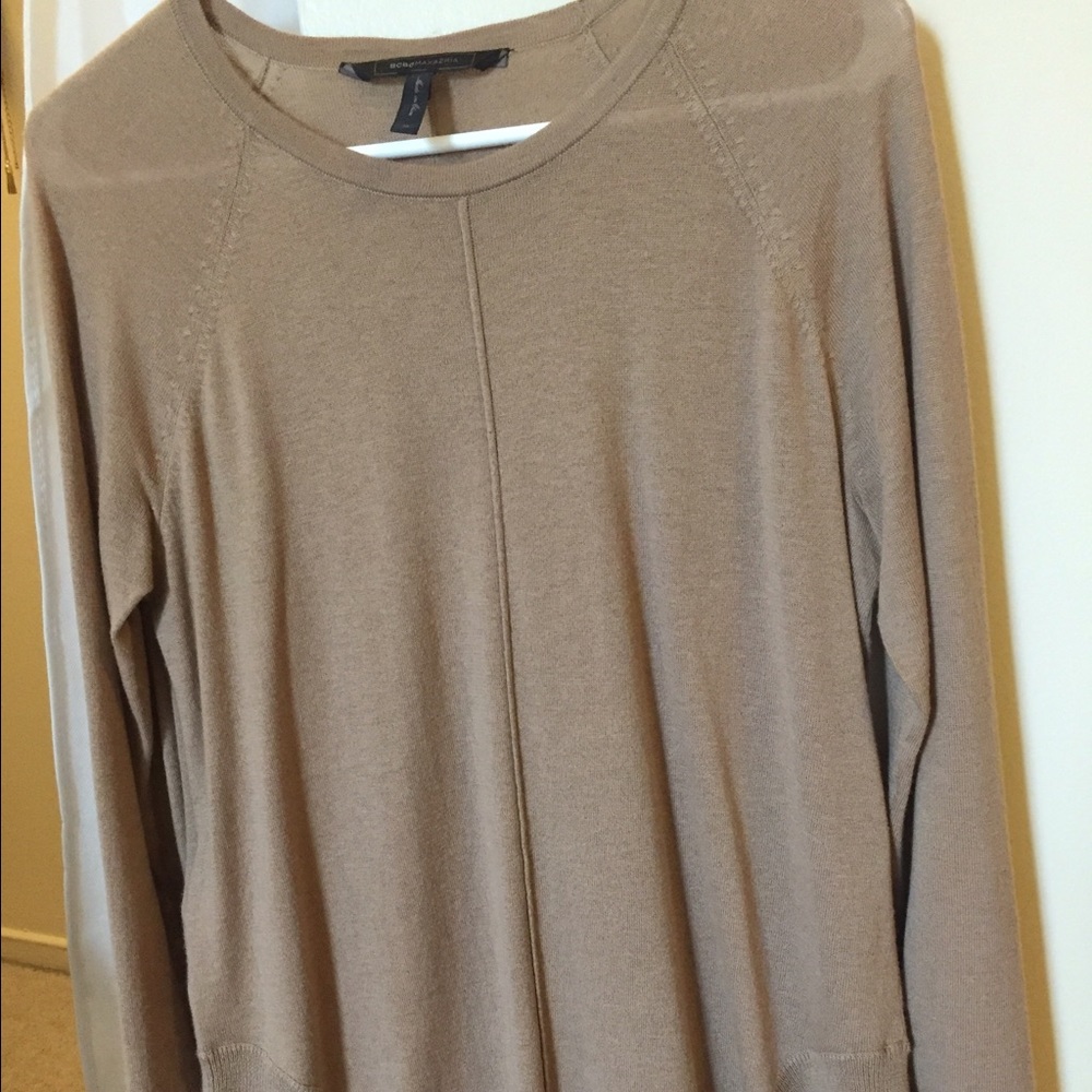 Camel-colored BCBG lightweight wool sweater