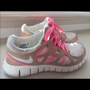 Gold & Pink Nike Frees