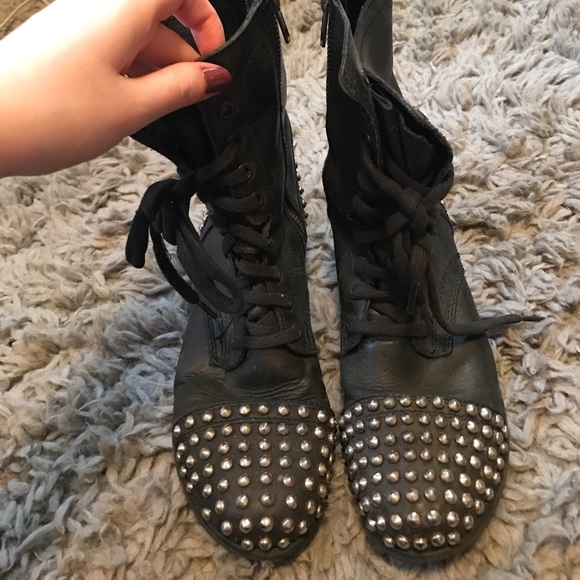 Steve Madden studded combat boots - Picture 1 of 3