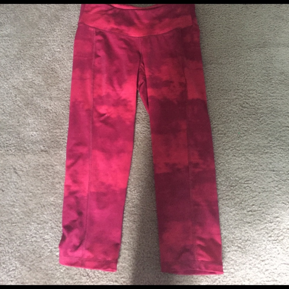Women's red capris workout pants