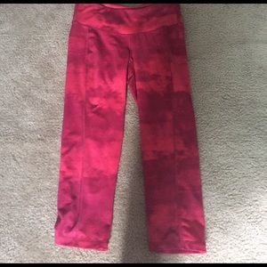 Women's red capris workout pants