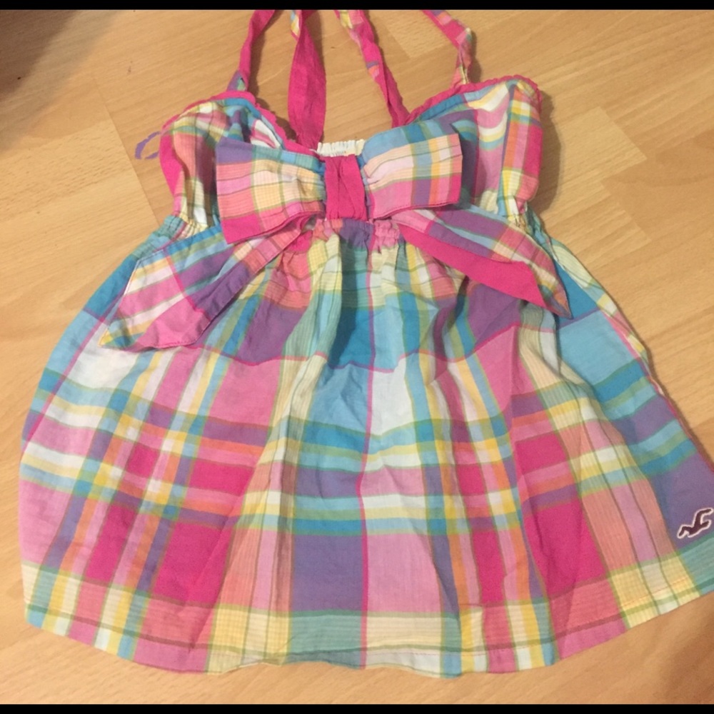 Plaid bow Hollister tank top