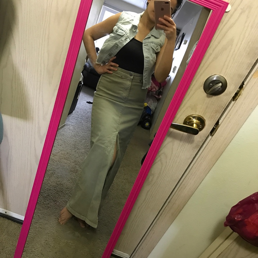 denim high waisted skirt