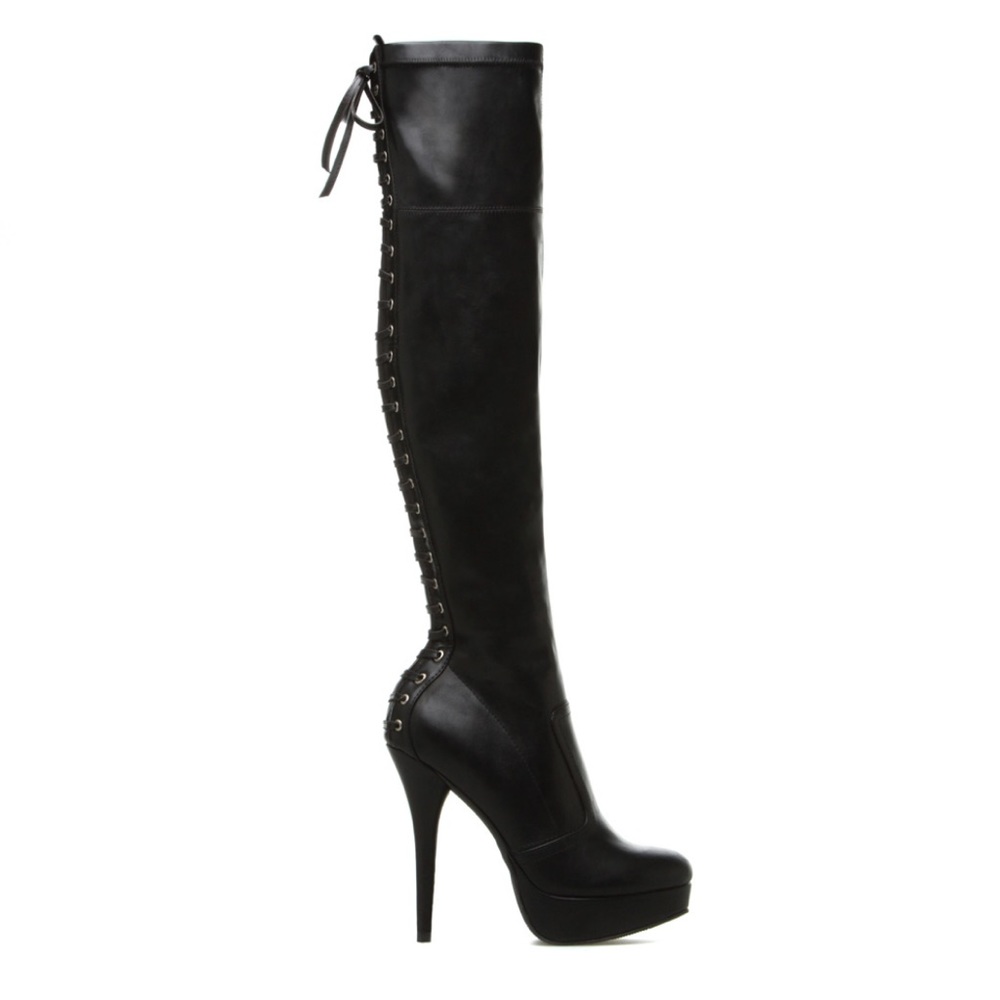Black knee-high boots