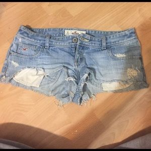 Hollister ripped jean shorts