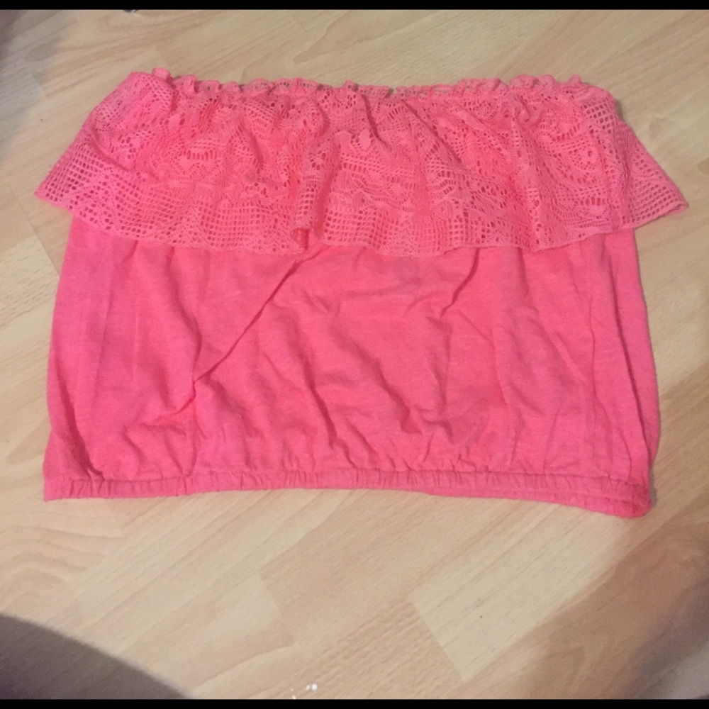 Lacey pink tube top