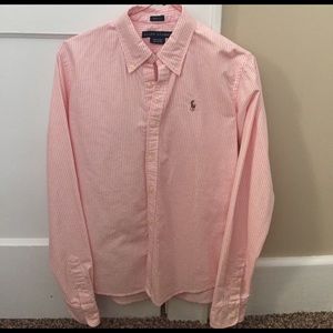 Ralph Lauren pink and white blouse