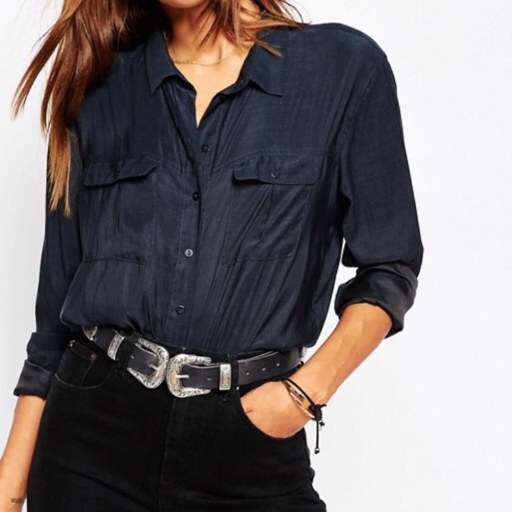ASOS Leather Double Buckle Western Belt