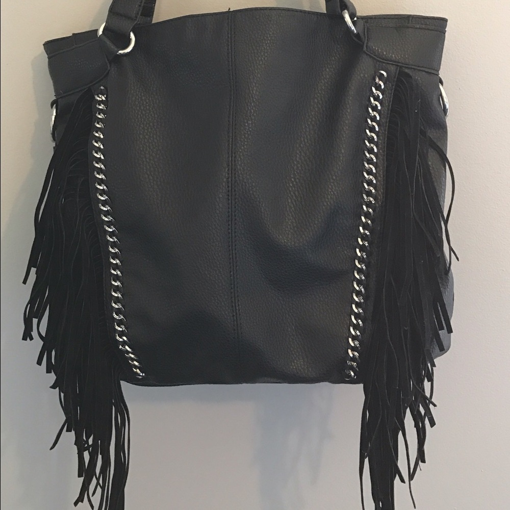 NWOT Black Jessica Simpson Aimee Fringe Tote!