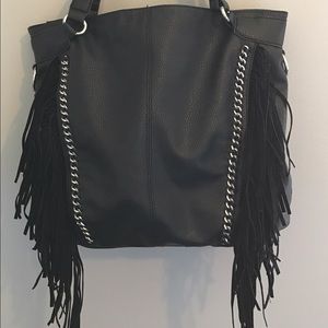 NWOT Black Jessica Simpson Aimee Fringe Tote!