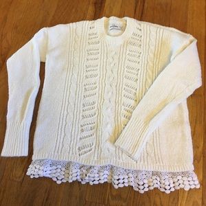 Abercrombie sweater with lace trim