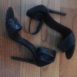 Textured open toe  w/ velcro strap around ankle