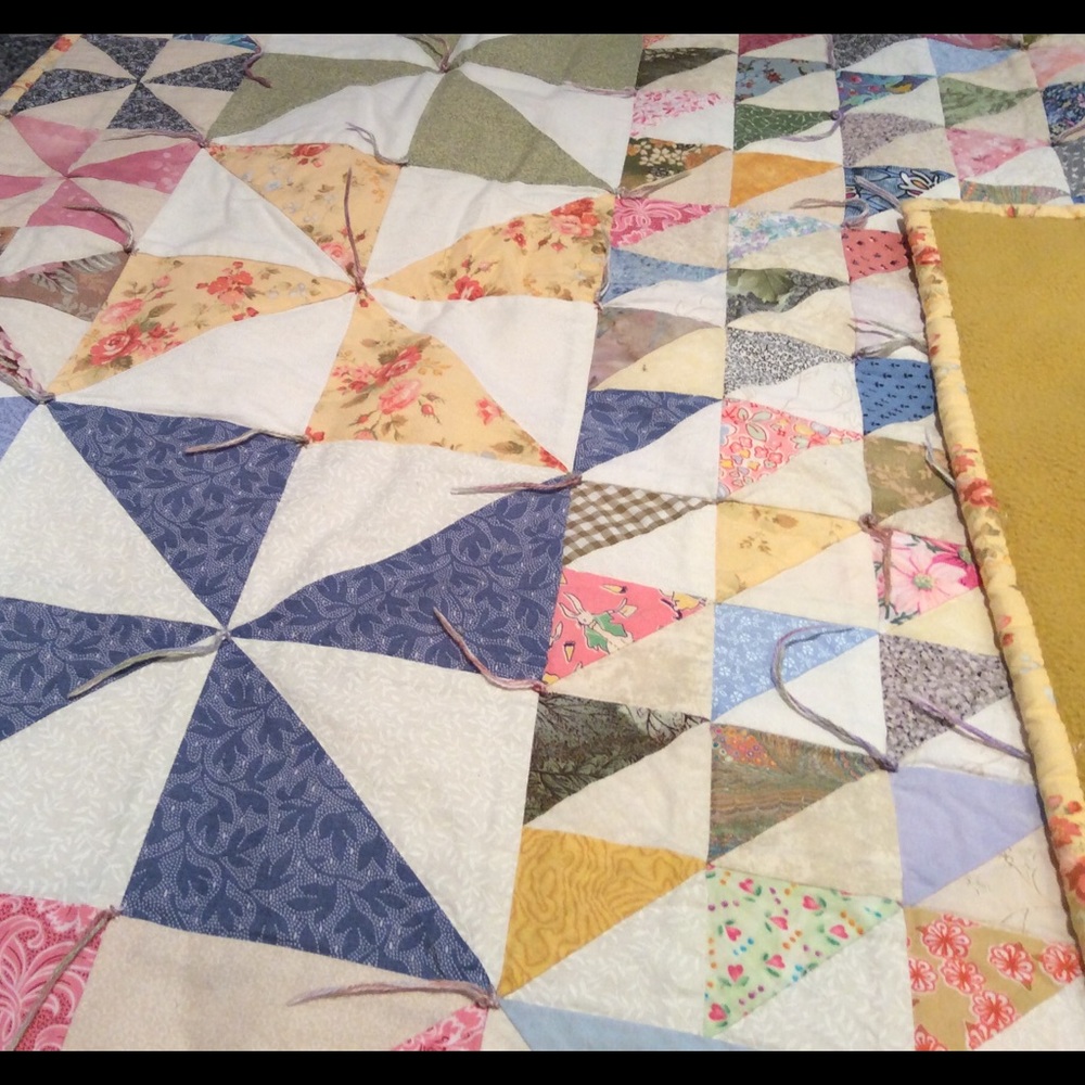 Handmade throw quilt