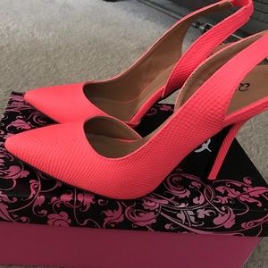 Neon Coral Snake Sling backs