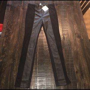 Suede/Faux Leather Leggings