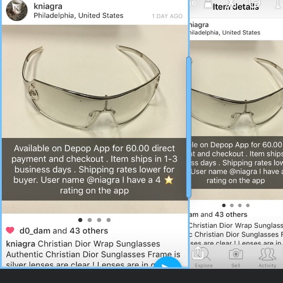 Christian Dior Wrap Sunglasses (SOLD) - Picture 6 of 6