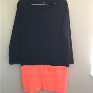 J.Crew Maritime Navy Blue & Coral Colorblock Dress