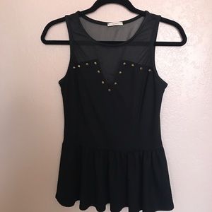Black peplum top