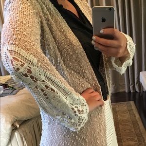 Sweater with lace/flare sleeves