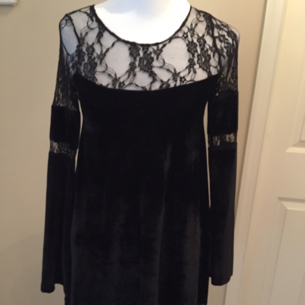 Sin Clarity Velvet and Lace Dress